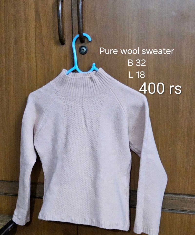 Pure Wool Mock Neck Sweater
