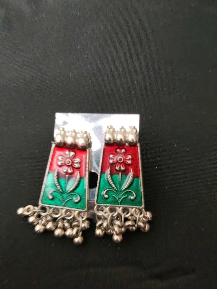 Ethnic Floral Dangle Earrings