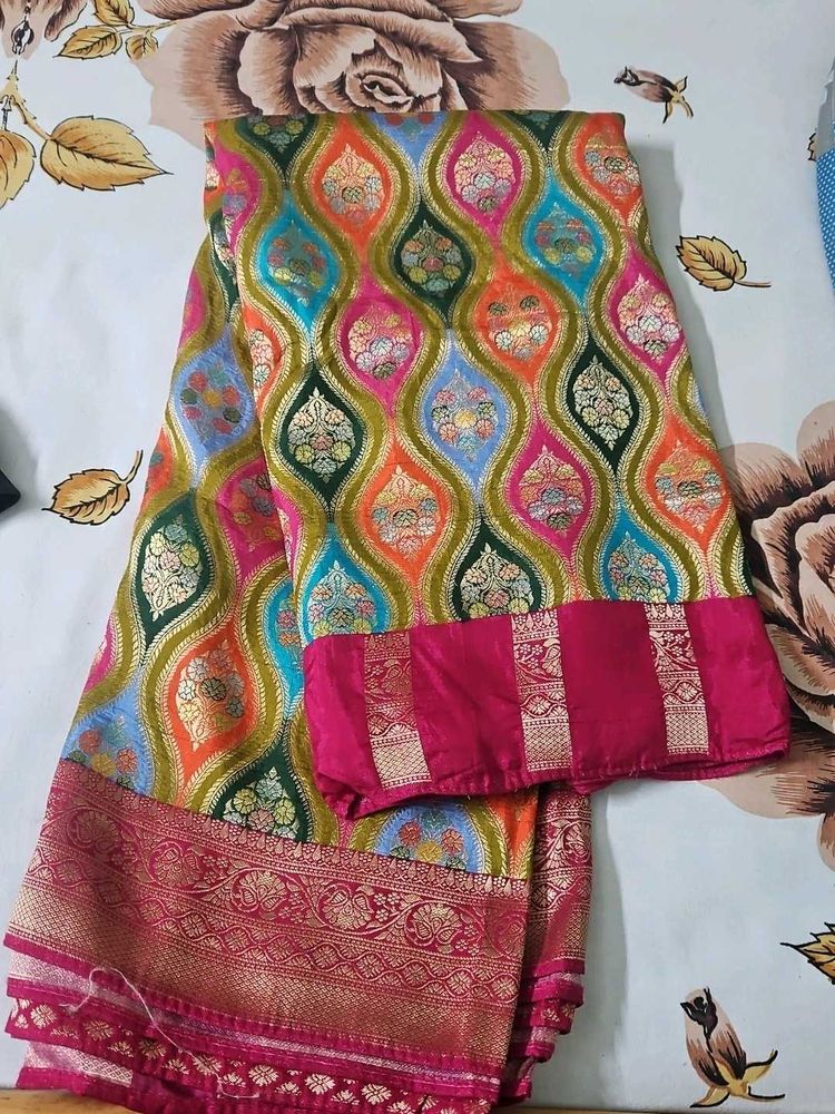 Vibrant Brocade kani Silk Saree