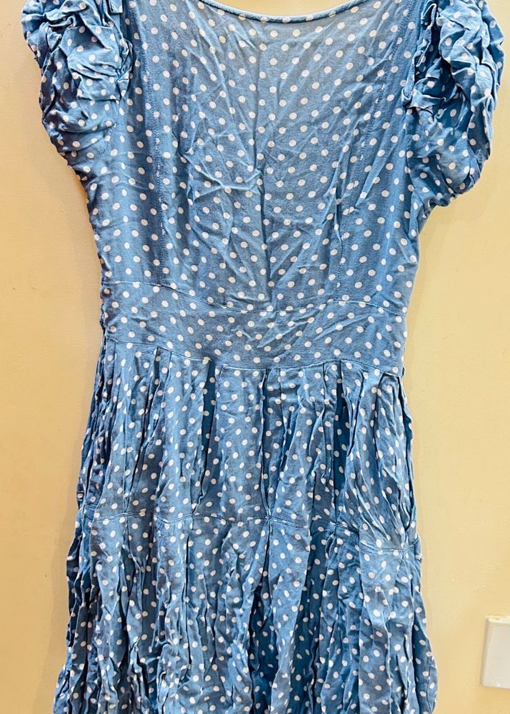 Cute Blue Polka Dot Dress