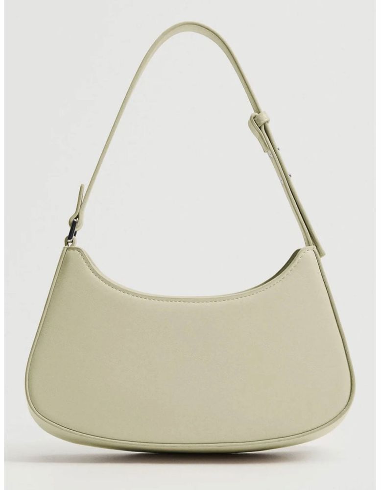 Mango Sea Green Baguette Shoulder Bag