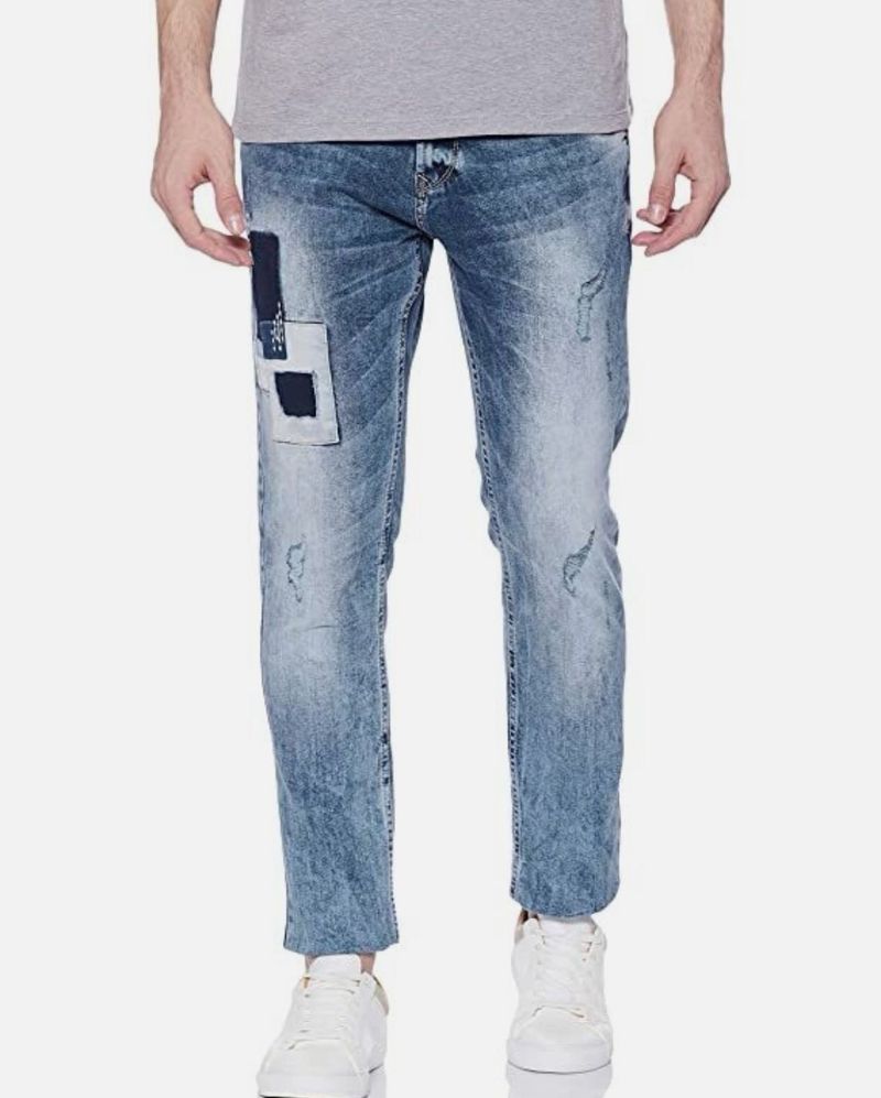 SPYKAR MEN’S Distressed Patch Jeans