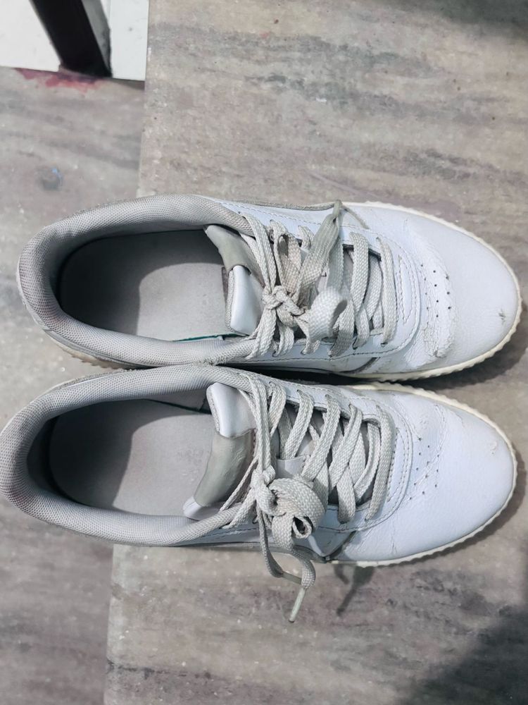 Light Grey Lace-Up Sneakers