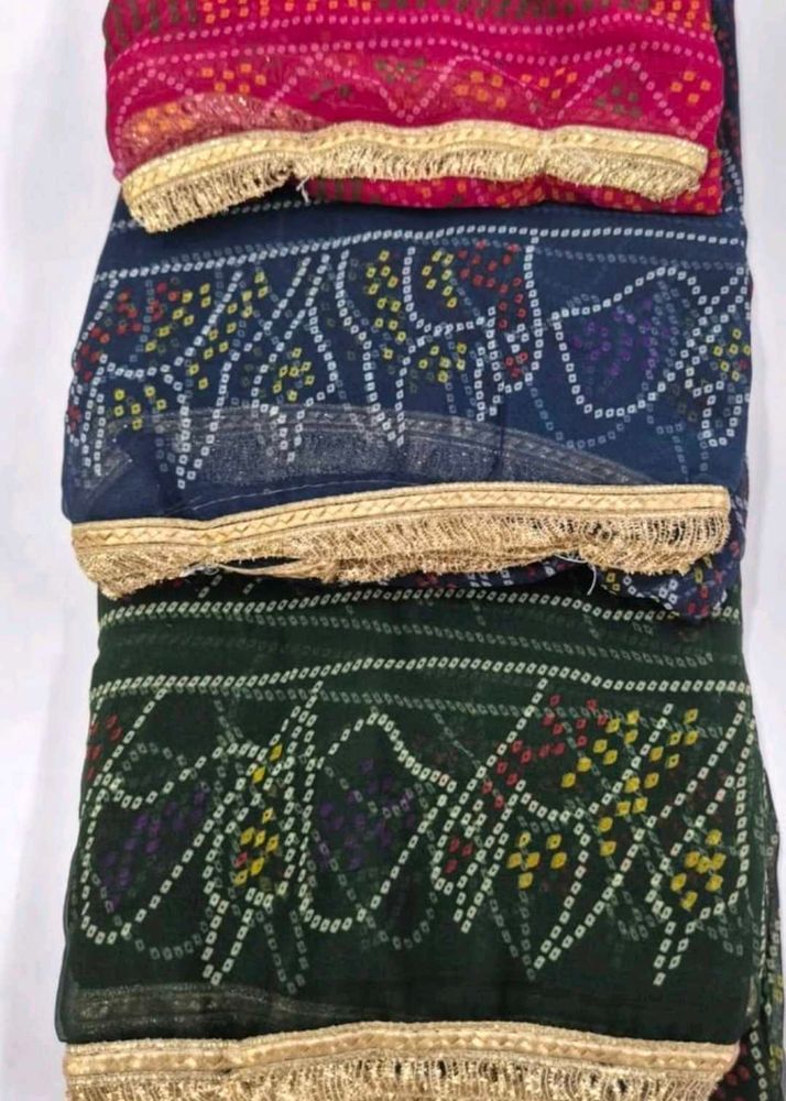 Beautiful Bandhani Print Saree with Golden Border