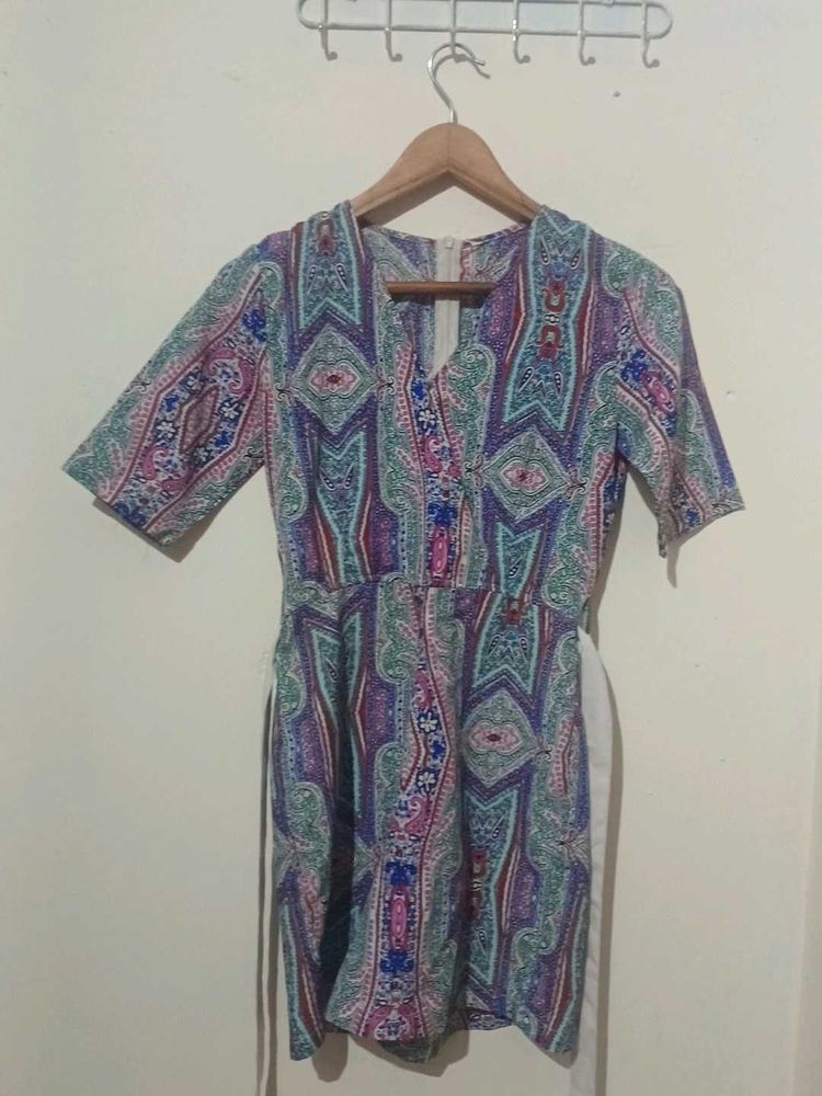 Vibrant Paisley Print Jumpsuit with belt