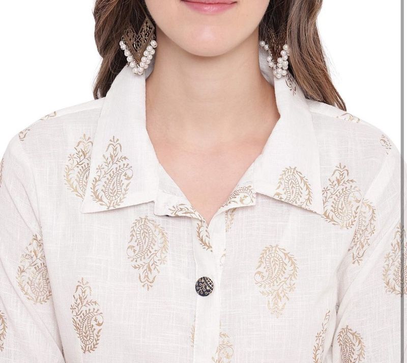 Elegant White Printed Kurta