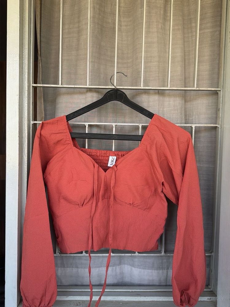 Stylish Tie-Front Long Sleeve Top
