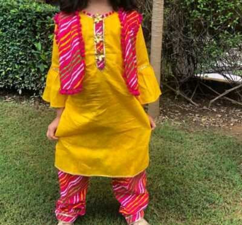 Pure Cotton Festive Salwar Kurta set For kids