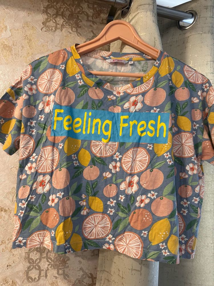 Trendy Peachy Crop Top, Bust- 36/34