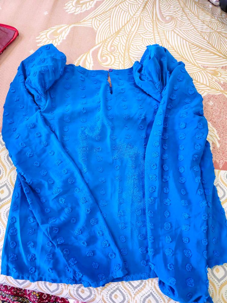Vibrant Blue Textured top