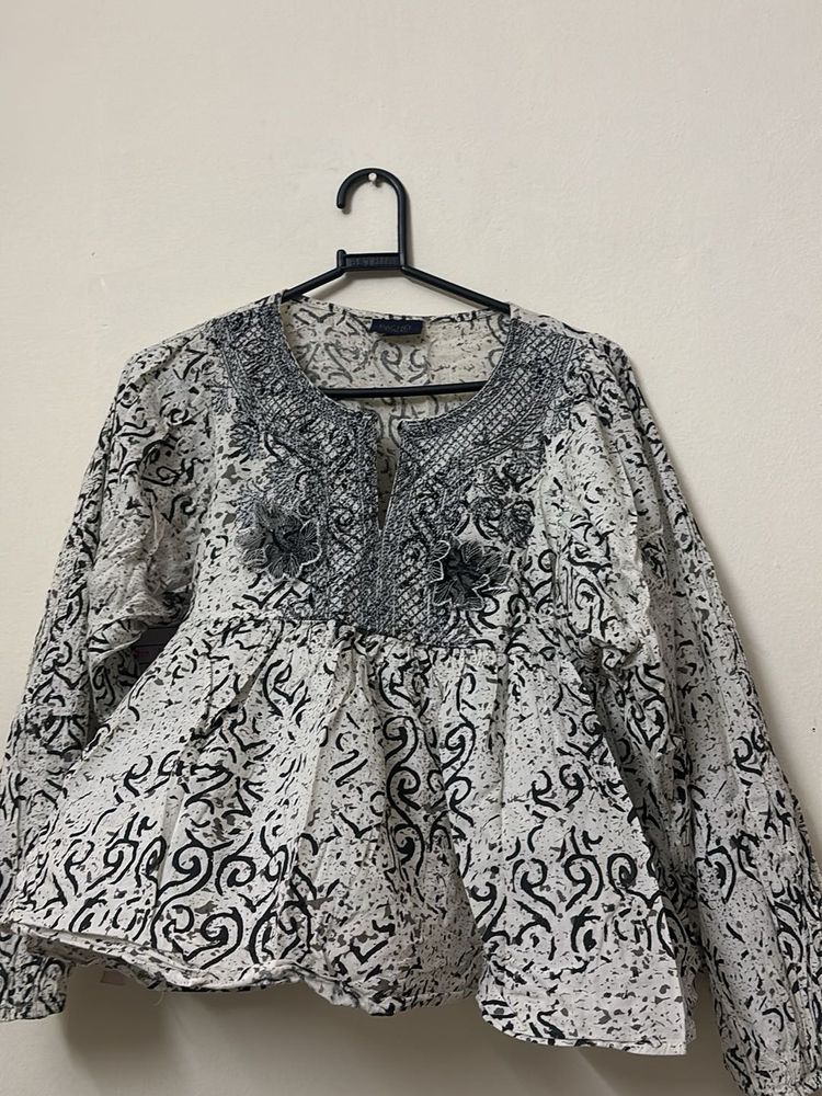 Bohemian Print Peplum Kurta