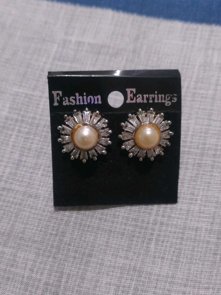 Fashion Earrings with Pearl Accent