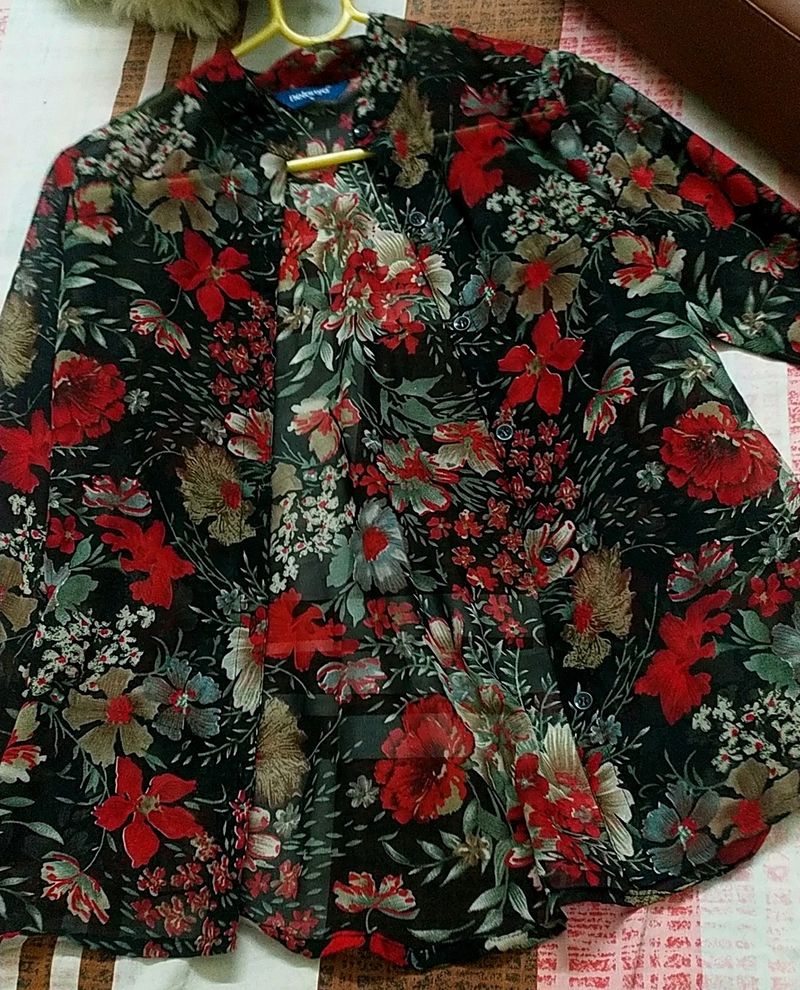 Floral Mesh Shirt