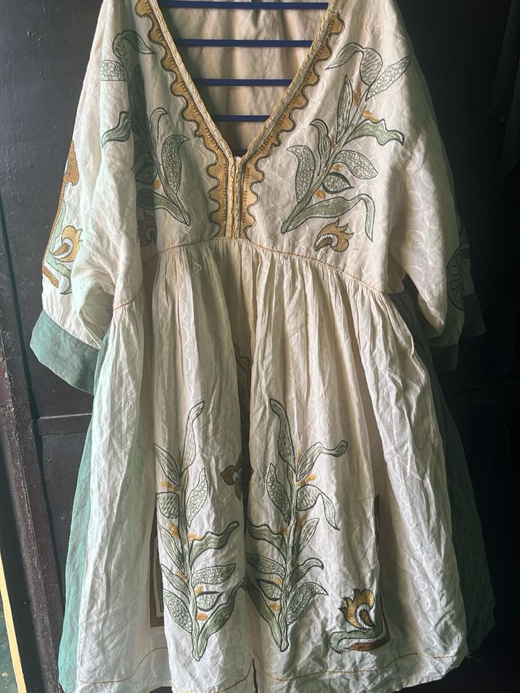 Embroidered Cream dress