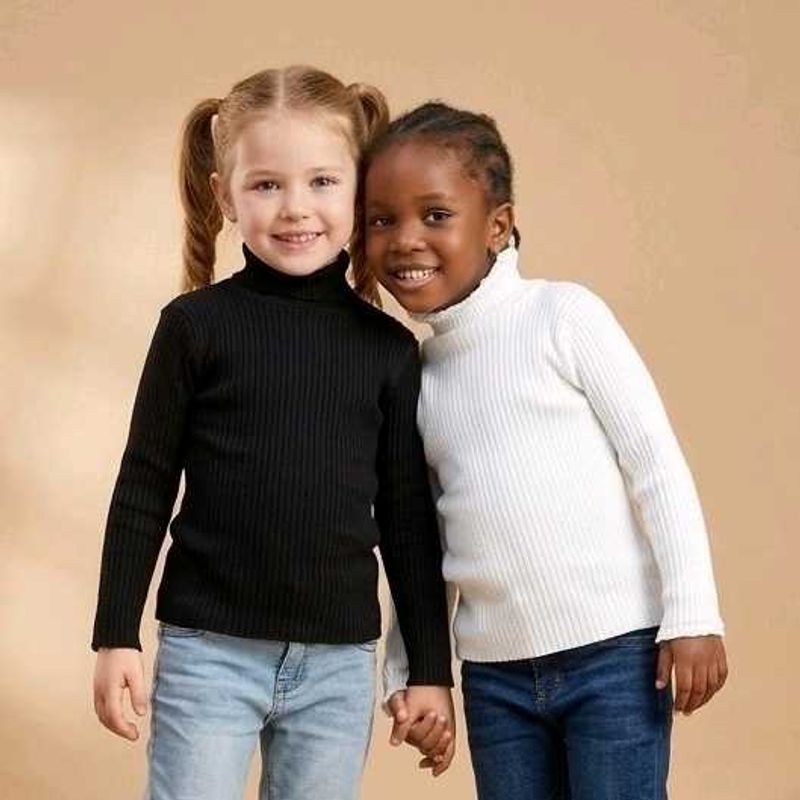 Kids Ribbed Turtleneck Sweater
