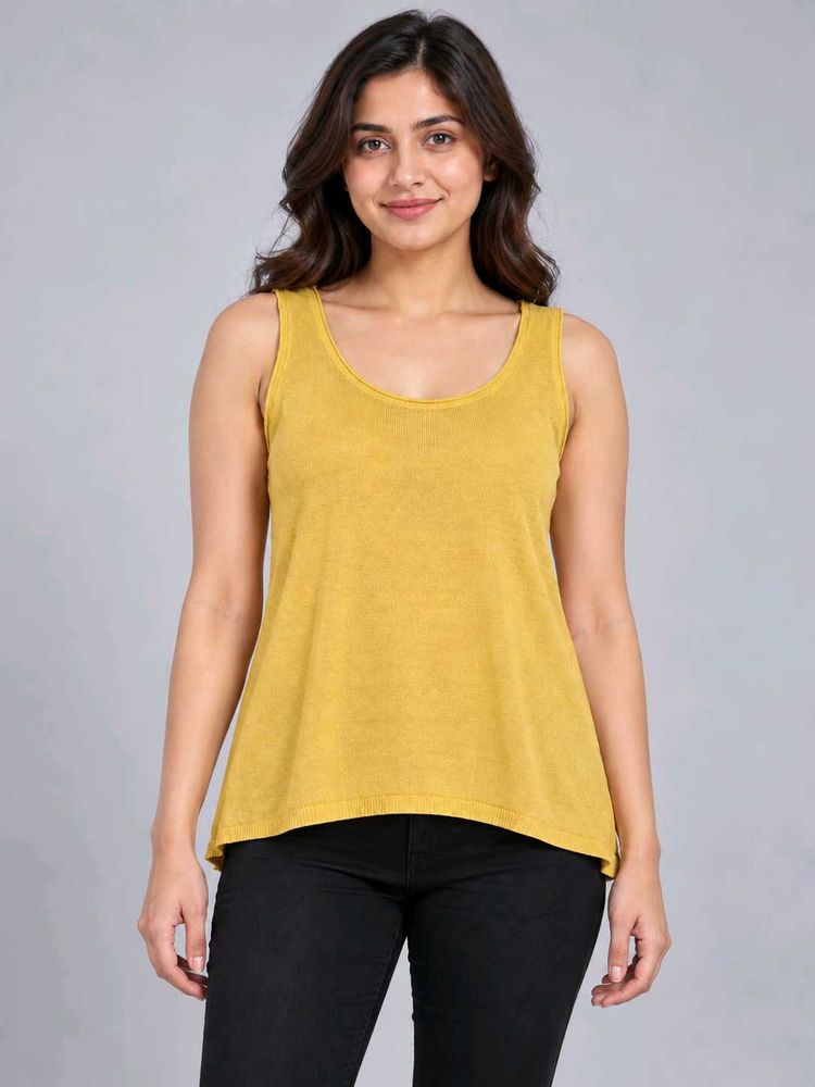 Yellow Sleeveless Tank Top