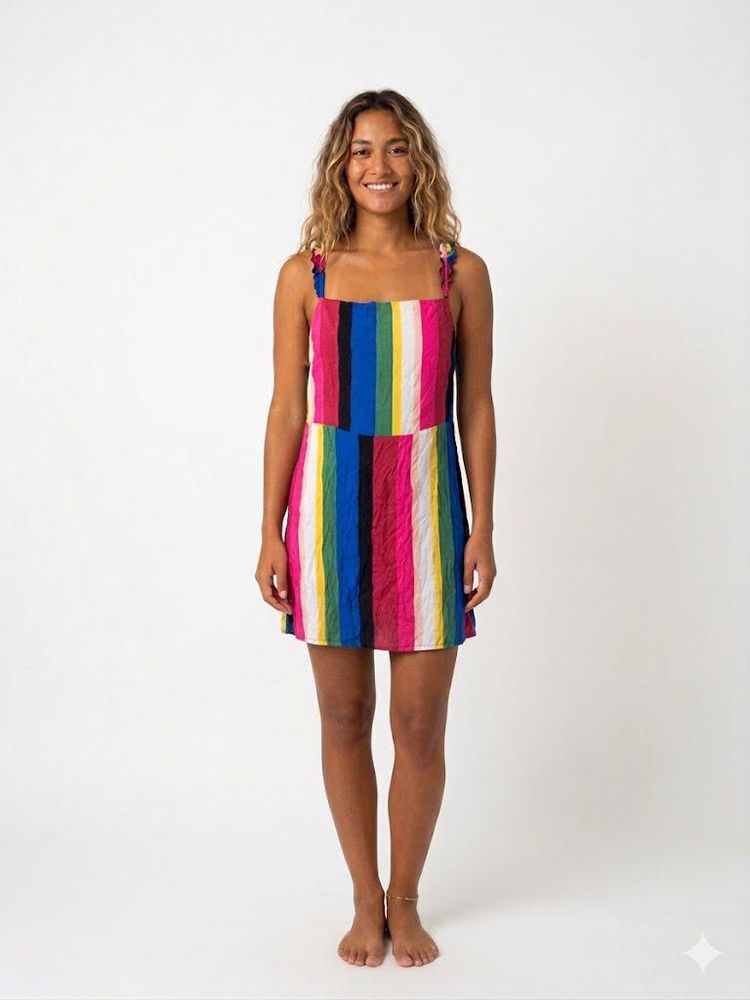 Forever 21 Multi Coloured Stripe Dress Brand New