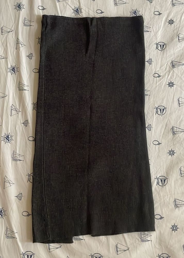 Midi Ribbed Knitted Skirt