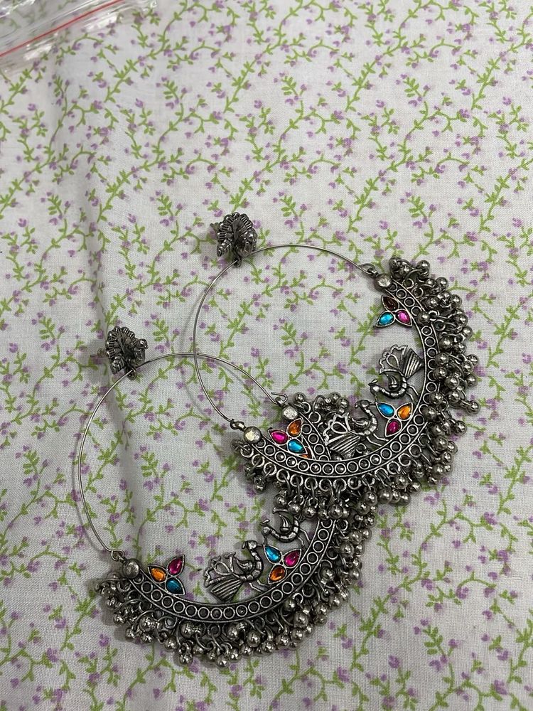 Bohemian Peacock Jhumka Earrings