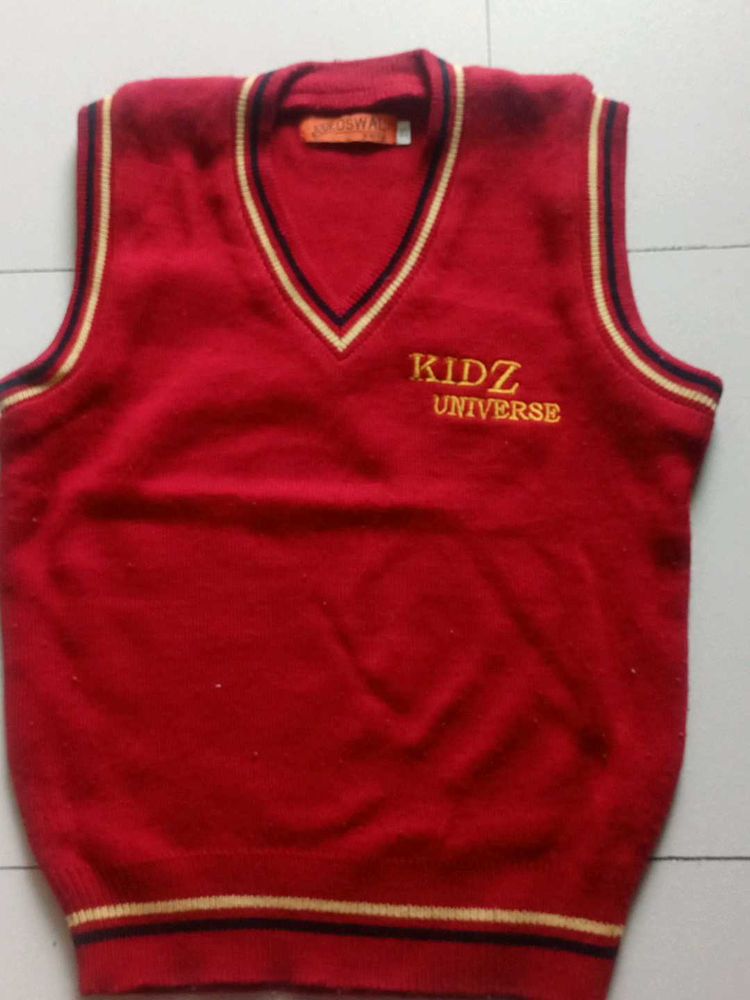Kidz Universe Red Sleeveless Sweater
