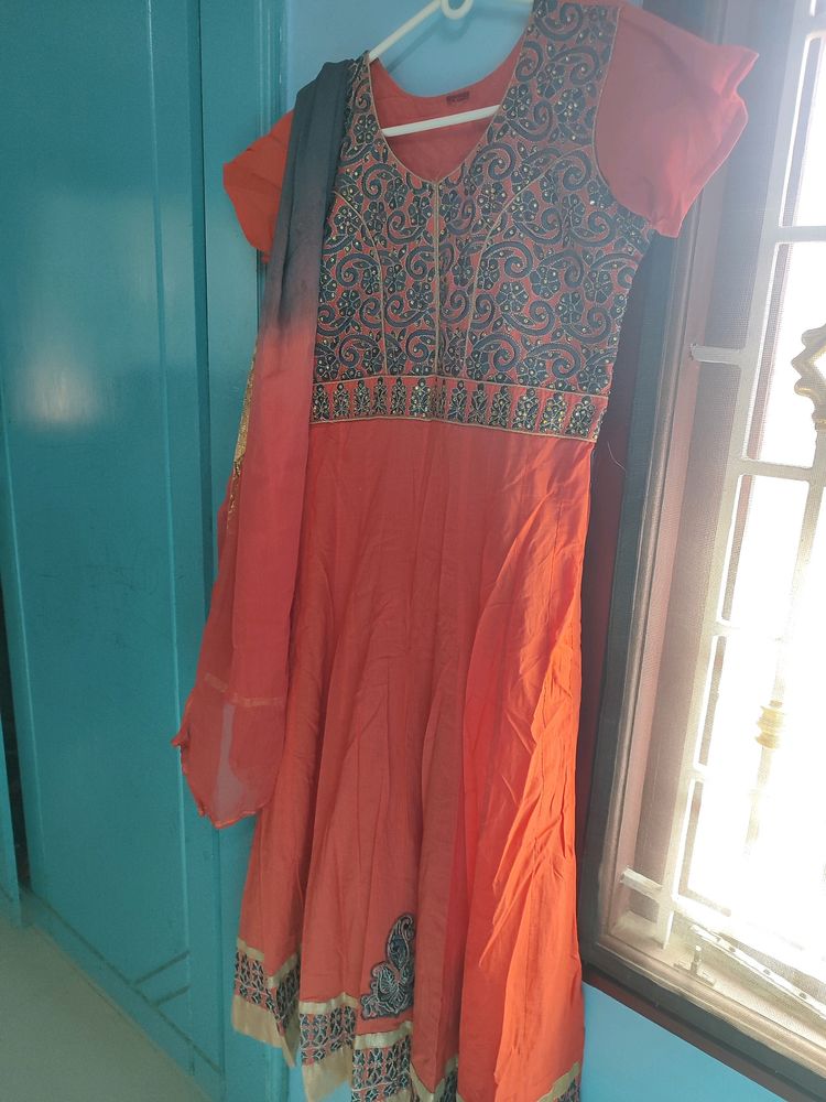 2026 SALE!!! Cotton Anarkali Gown With Dupatta
