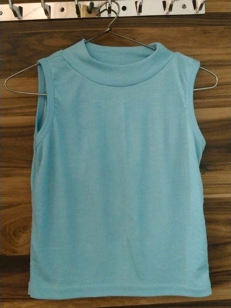 Stylish Sleeveless Mock Neck Top