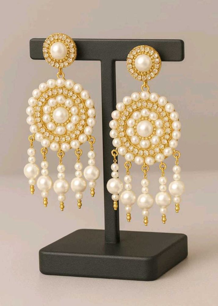 Pearl Drop Statement Earrings