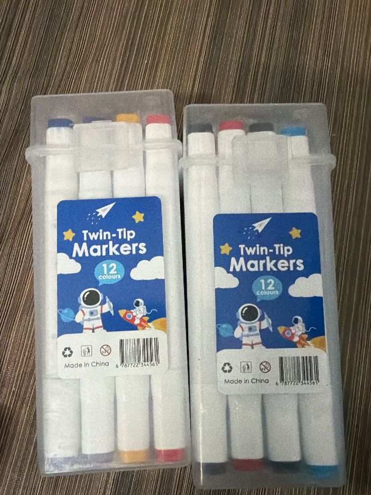 Twin-Tip Markers - 12 Colors set of 2