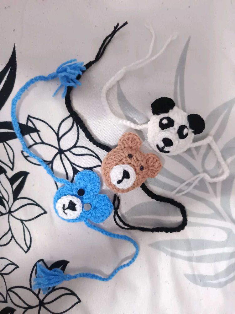 Cute Crochet Animal Rakhi (pack of 3 )