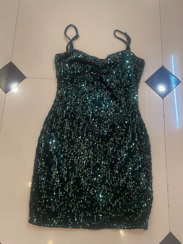 Sparkling Green Sequin Mini Dress