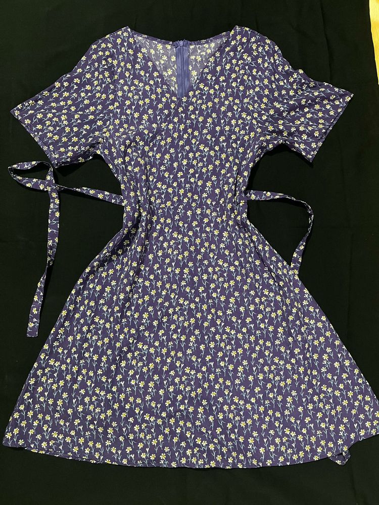 Cute Floral Print Midi Dress