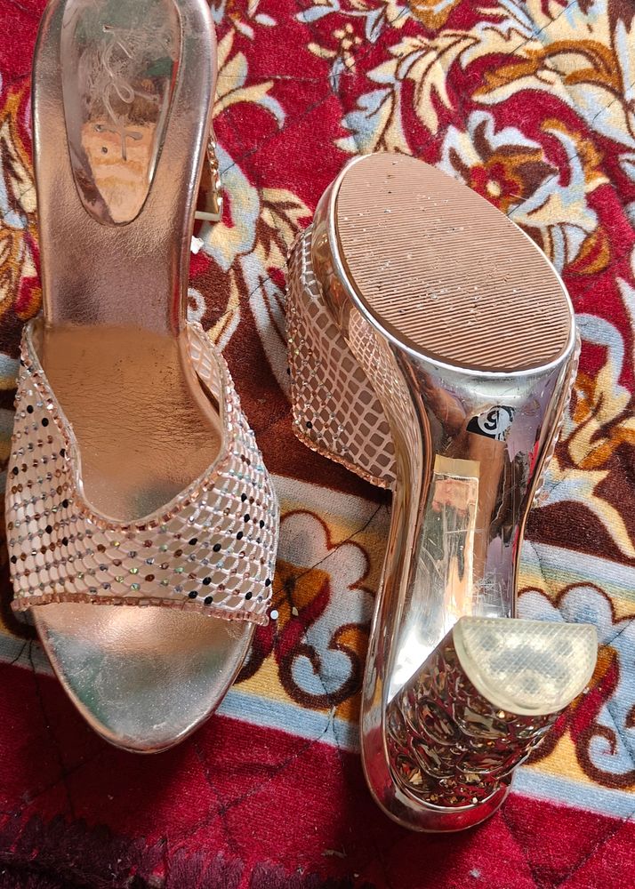 Sparkly Rose Gold Heels - Size 6