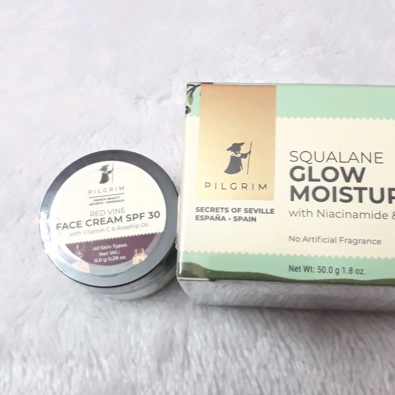 Pilgrim Squalane Glow Moisturizer And Face Cream