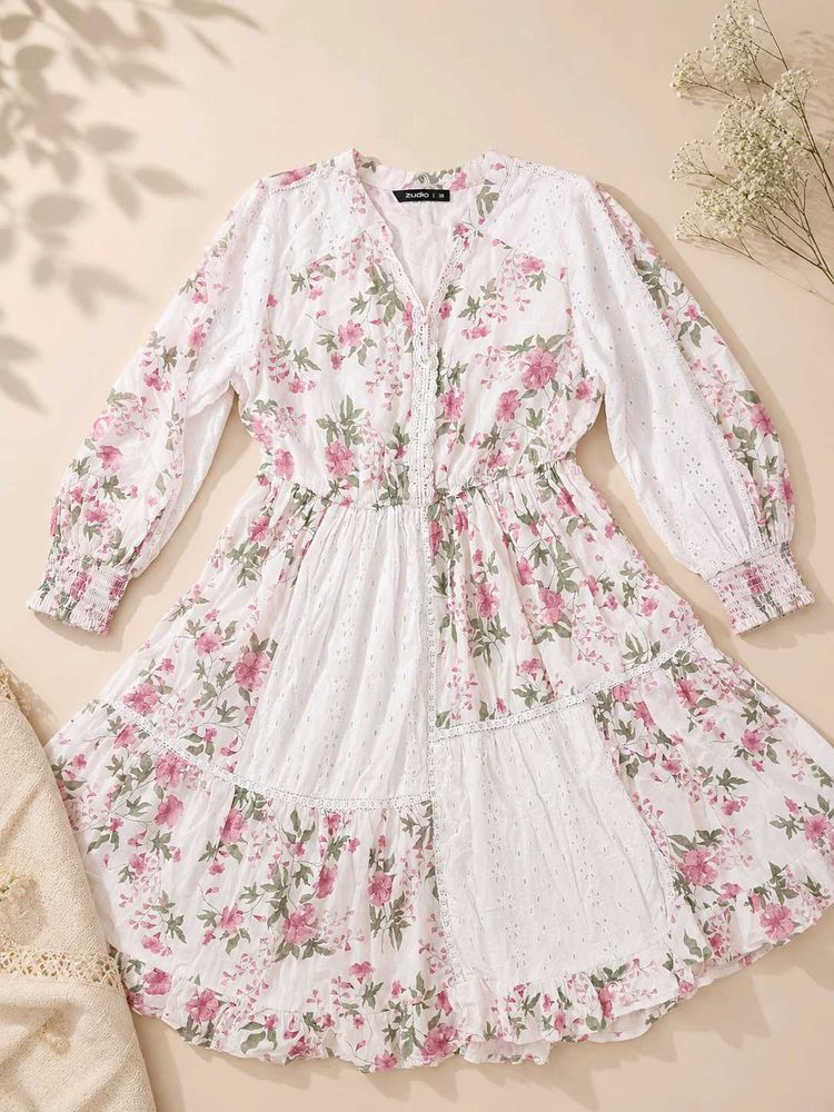 Floral Print Button-Up Midi Dress
