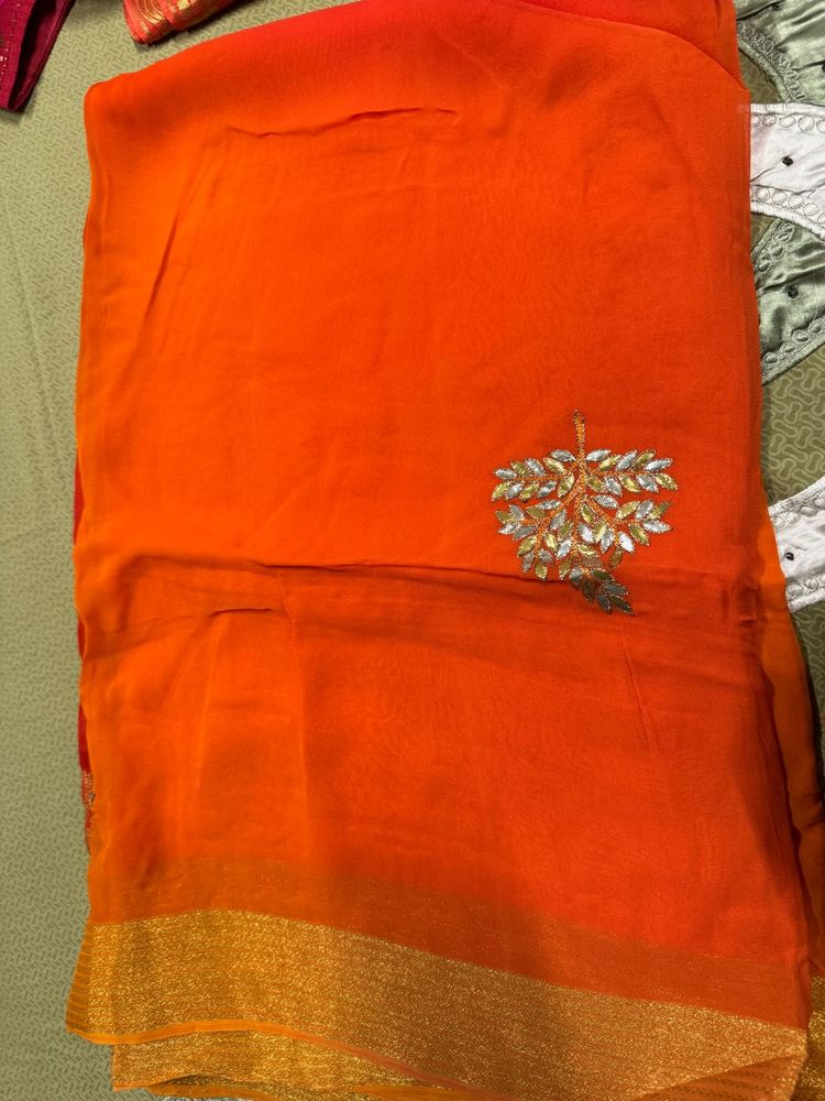 2 shade saree with blouse