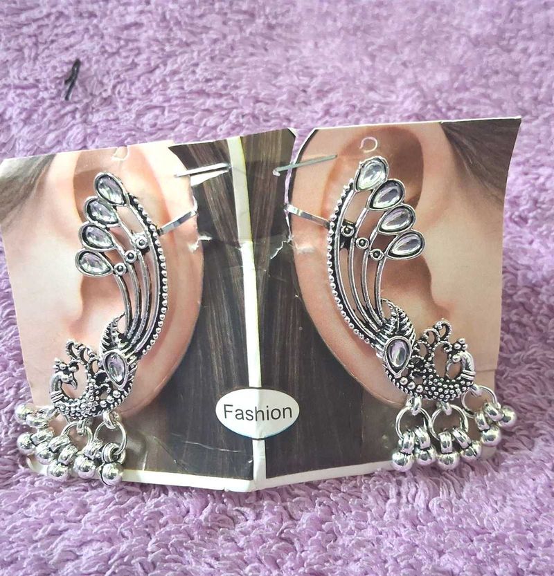 Peacock Ear Cuff Earrings