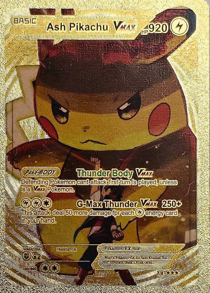 Ash Pikachu VMAX Gold Card