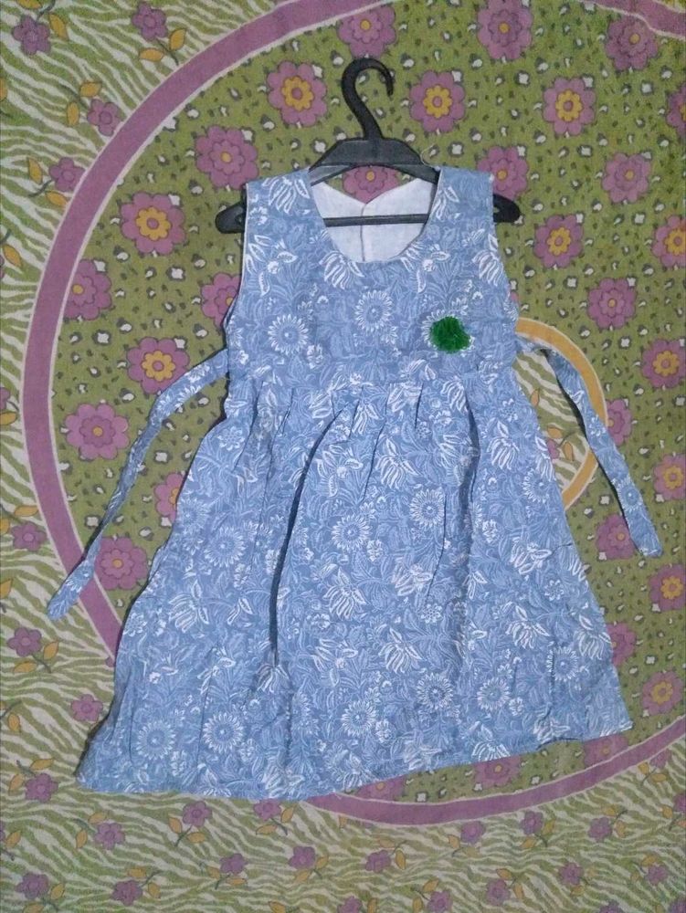 Cute Blue Floral Baby Dress
