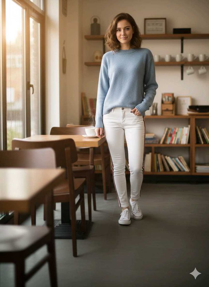 white jeans