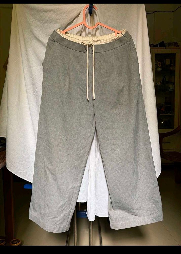 ZARA Grey Wide Leg Trousers