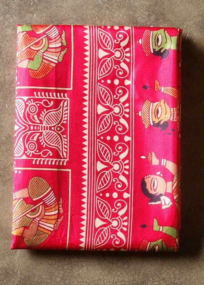 Vibrant Pink sami pure slik Saree with Traditional