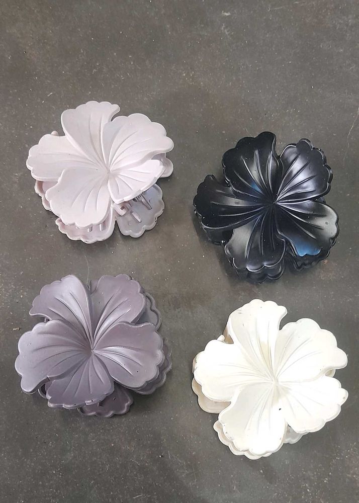 Big Set of 3 Floral Claw Clips