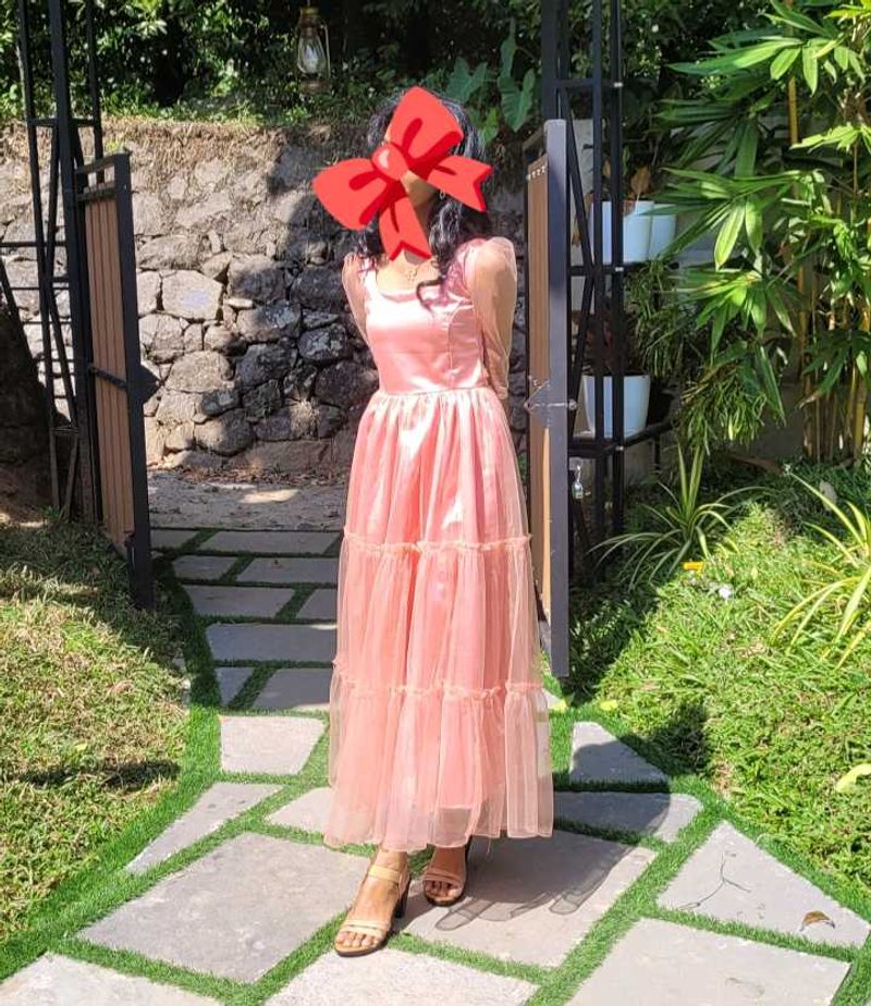 Blush Pink Tiered Tulle Dress