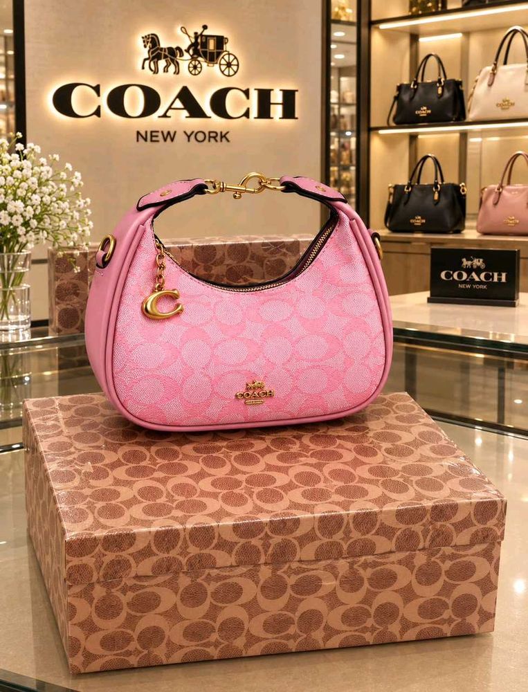 Coach Pink Signature Hobo Bag