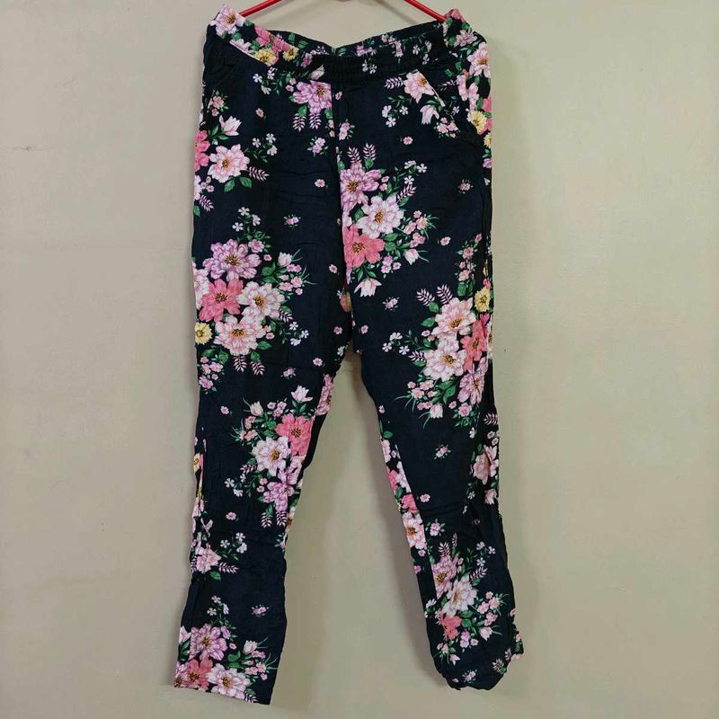H&amp;M floral pull on pants