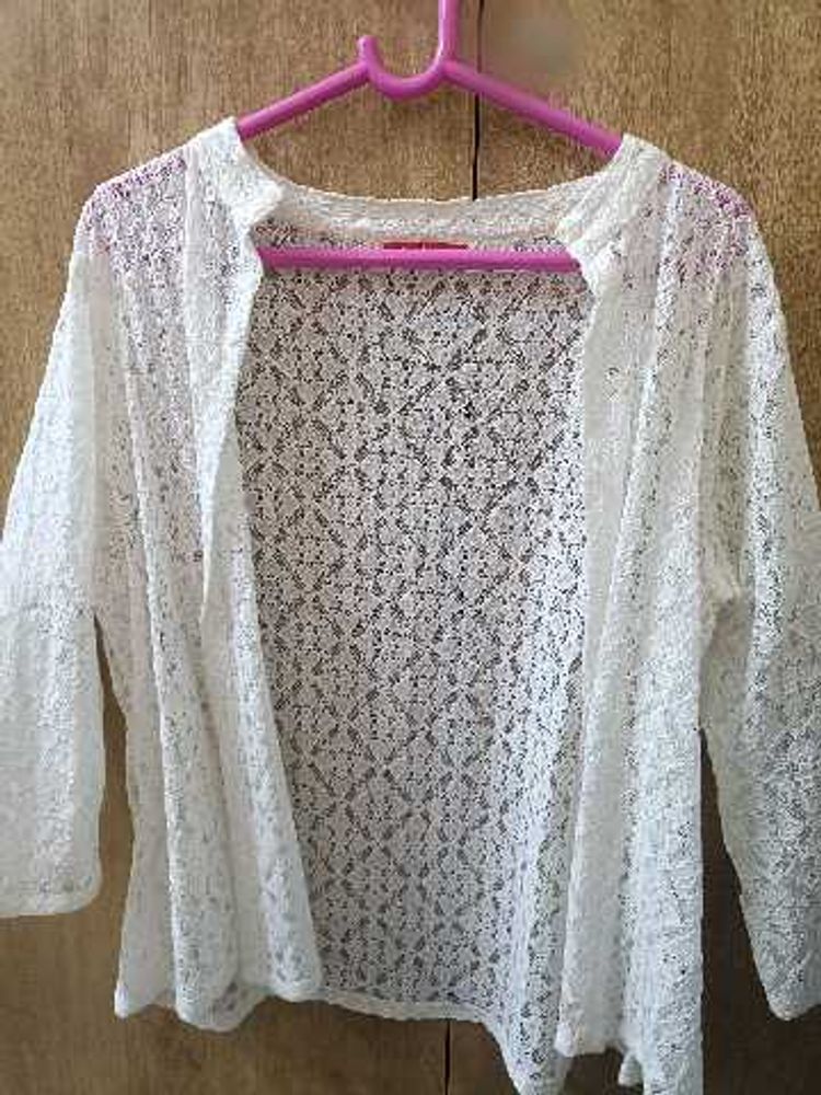 Elegant White Lace Cardigan