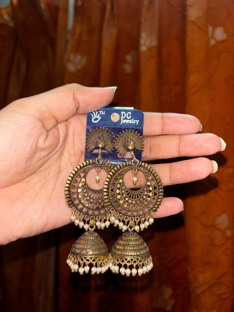 Elegant Peacock Jhumka Earrings
