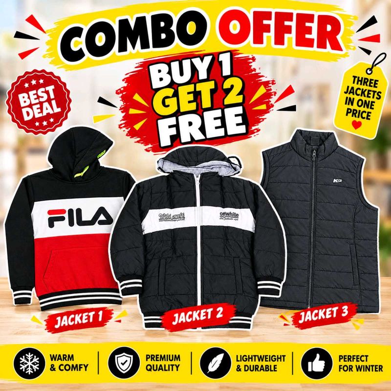 Combo Offer: Buy 1 Get 2 Free Jackets