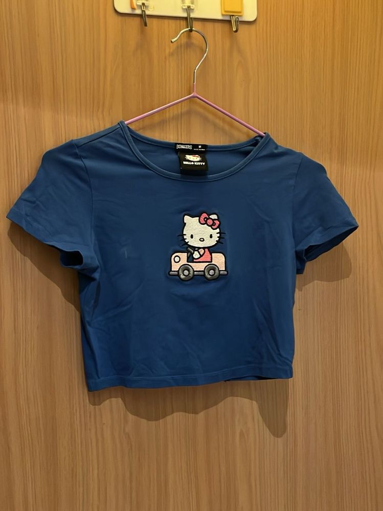 Bonkers Corner Blue Hello Kitty Crop Top