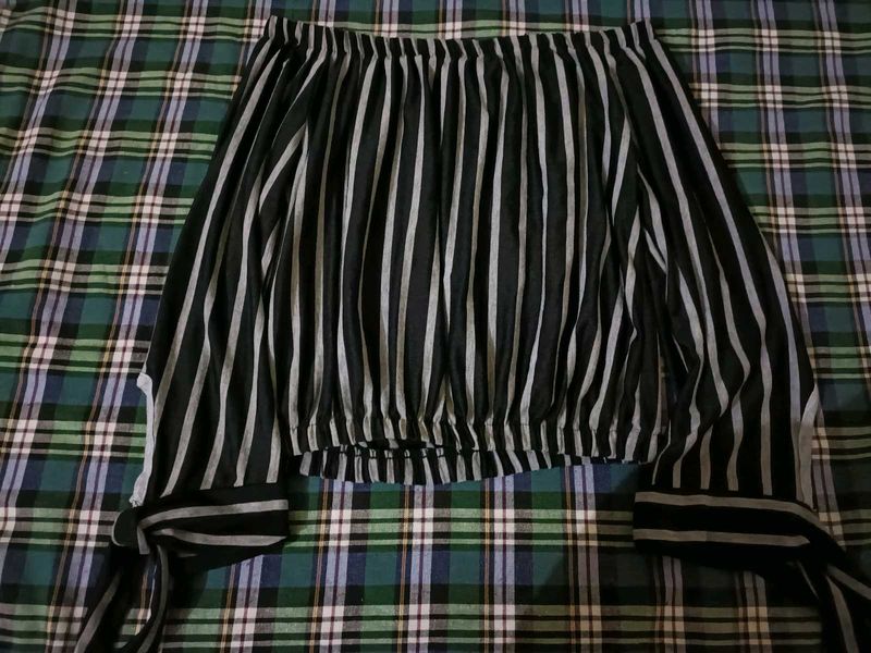Black and Grey Striped Top